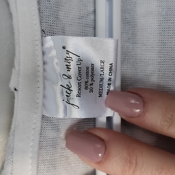 JACK & Missy blue white striped swim cover up medium large resort wear - Picture 4 of 7